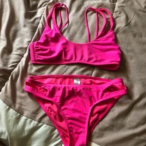 Neon pink bikini